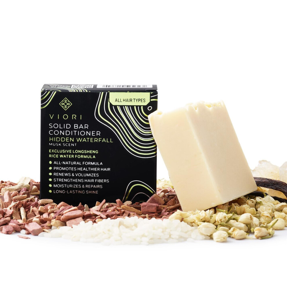 Viori Hidden Waterfall Conditioner Bar Hergestellt Mit Reiswasser Und Vitaminen Fur Gesundes Haar Handgefertigter, Ganz Naturlicher Condition-image