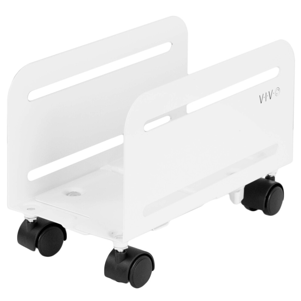 VIVO Computer Tower Desktop ATX-Case  CPU Steel Rolling Stand  4.7 to 8.2 inch Wide Adjustable Mobile Cart Holder with Locking Caster Wheels  Gaming P