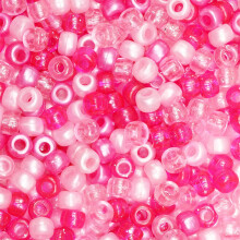 VOOMOLOVE 1000 PCS Pink Mix Pony Beads Bracelet Beads Beads for Hair Braids Beads for Crafts Plastic Beads Hair Beads for Braids 6x9mm (Pink Mix