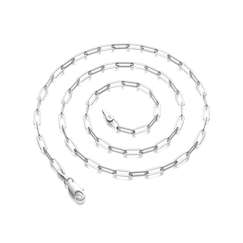 Waitsoul 925 Sterling Silver Paperclip Lobster Clasp Chain 5mm Necklace for Women Men Diamond Cut Silver Necklace Chain 16-30 Inches(30)