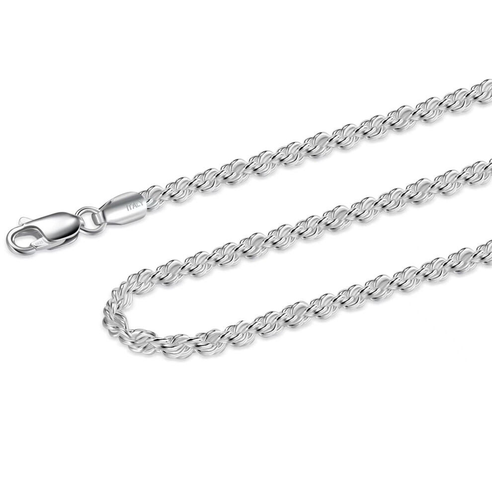 Cha   ne en argent sterling 925 Waitsoul avec fermoir mousqueton, 2,5 mm, pour homme et femme, 40,6     76,2 cm (20 pi   ces).