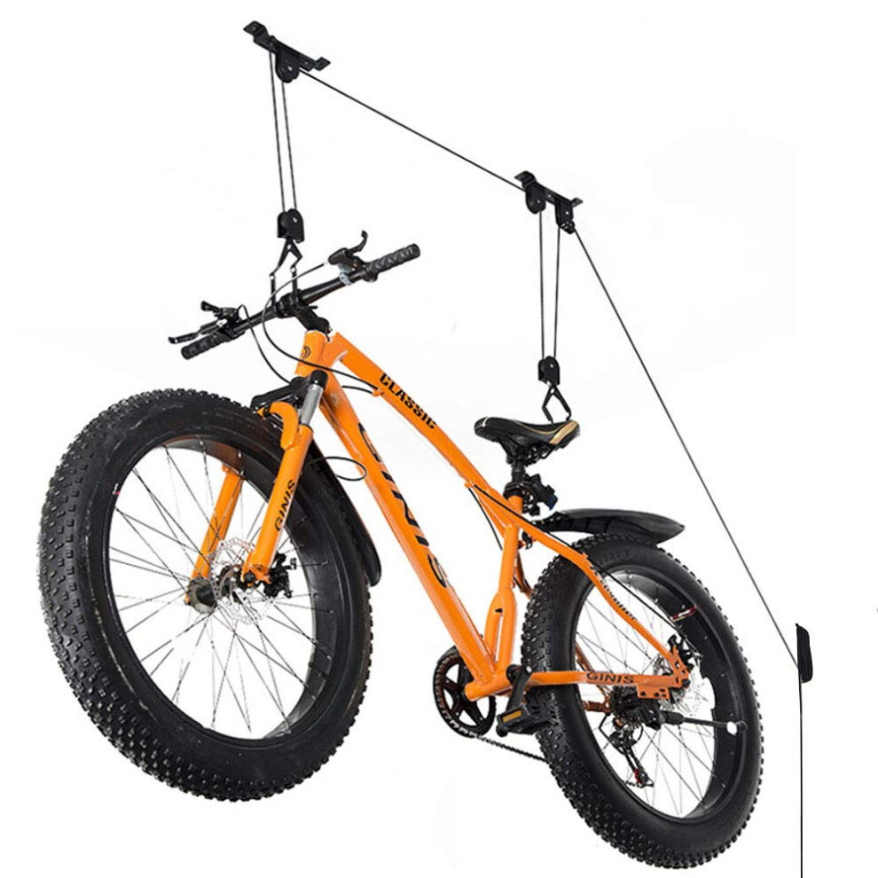 Wallmaster Bike Ceiling Mount Lift Hanger Metal Storage Rack for Garage Indoor 1 Pack Black
