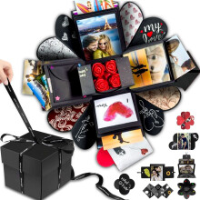 Wanateber Explosionsbox zum Selbermachen Love Memory Scrapbook-Fotobox fur Geburtstagsgeschenk, Jahrestag, Hochzeit oder Valentinstagsuberrasch