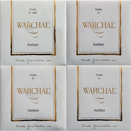 Warchal Amber Violin String Set med E Ball End