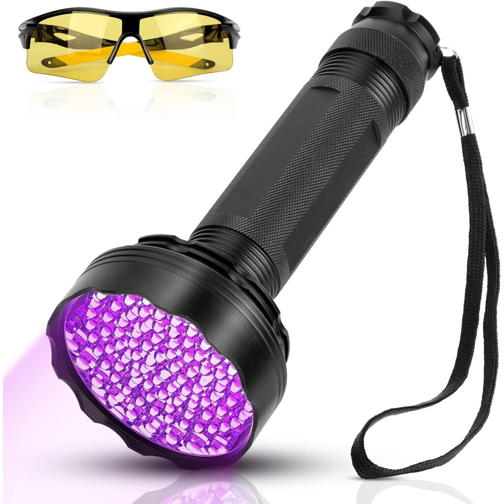 UV Torch, Urine Detector UV Lamp, Upgraded 100 LED Flashlight Black Light Ultraviolet Lamp