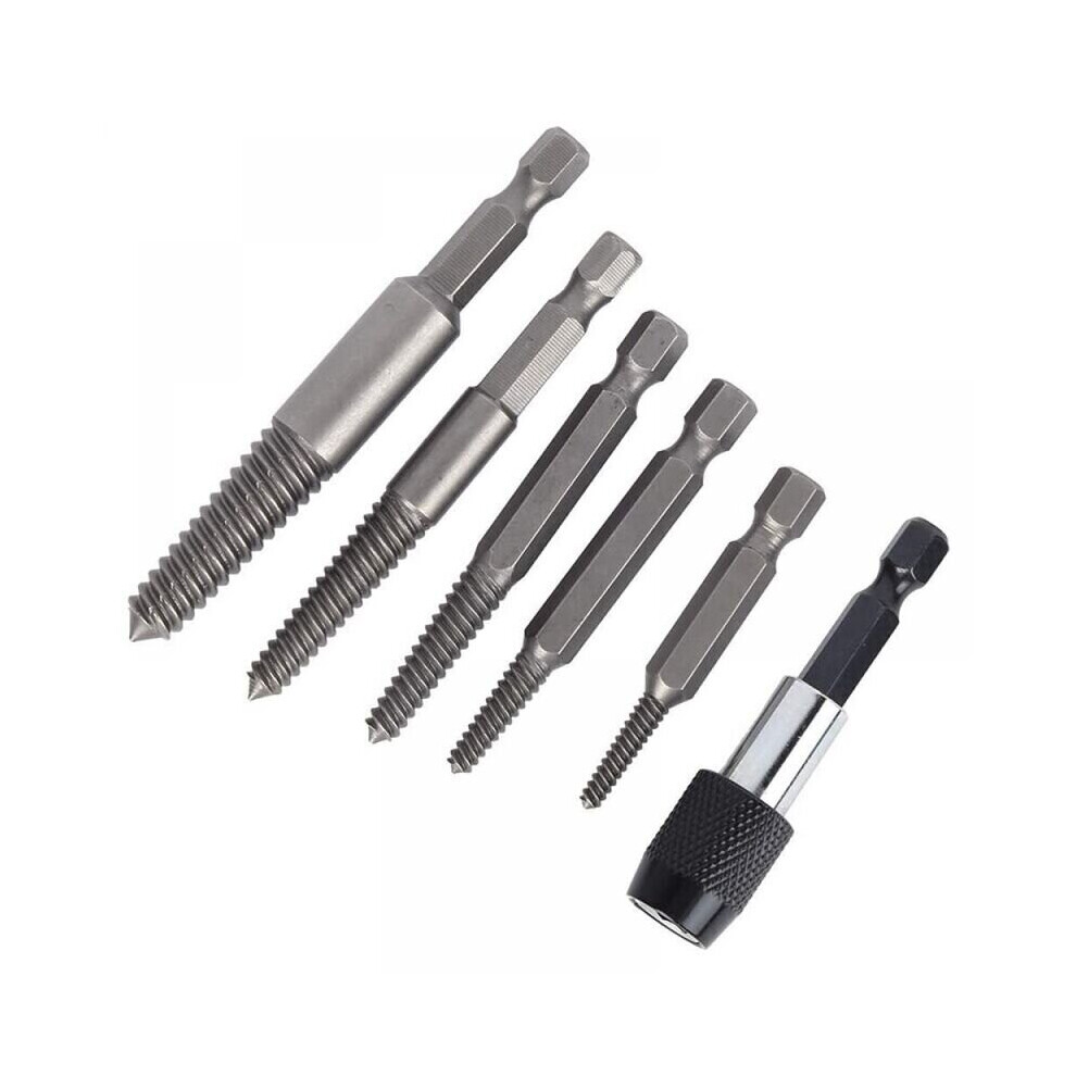 Screw Extractor, 5pcs Hex Shank Bolt Extractor Broken Screw Extractor Kit Fine Teeth Damaged Bolt Removal Tool Easy Pull Out Kit