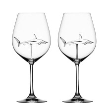 Red Wine Glasses With Shark Inside Goblet Glass Clear Glass Home Bar Party