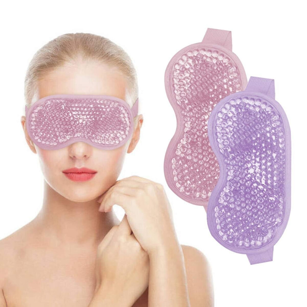 Cooling Gel Eye Mask, 2 Pcs Reusable Gel Eye Bead Pad & Cool Compress