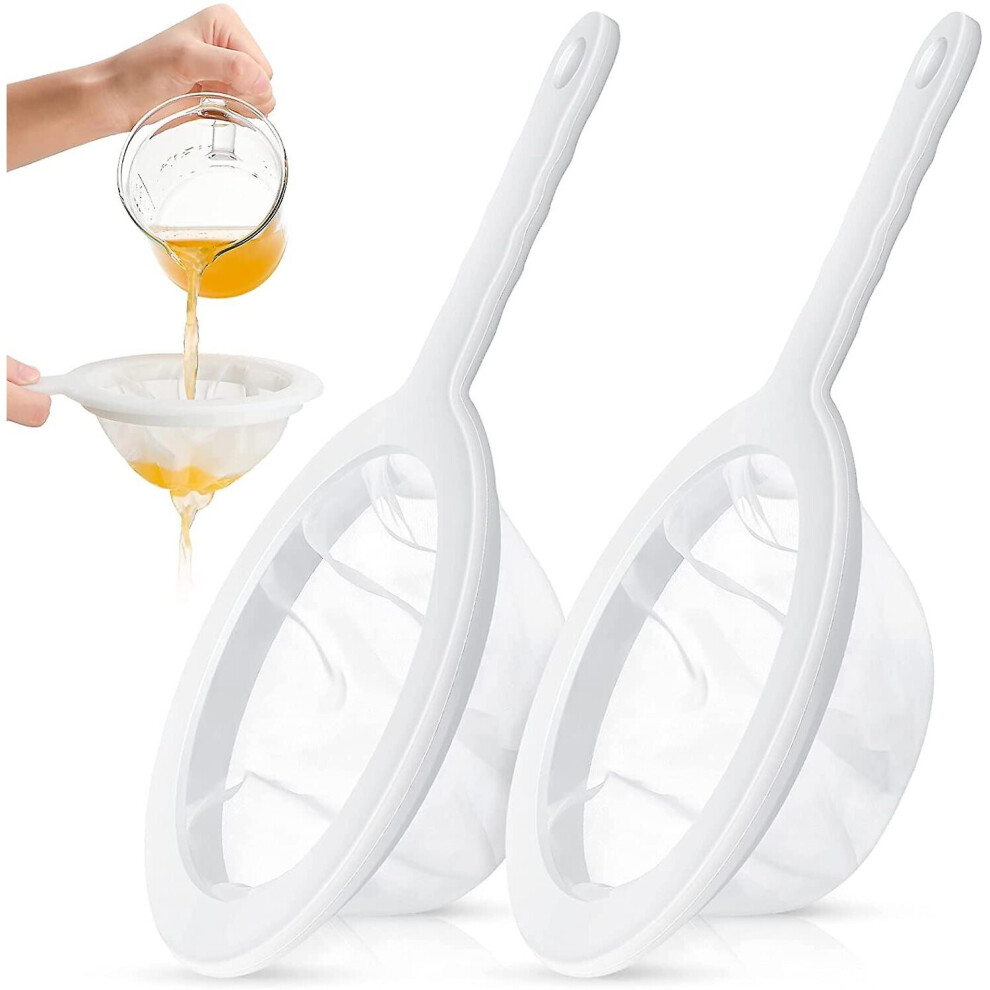 2pcs Fine Mesh Strainer Nylon Food Yogurt Mesh Sieve Plastic(100 Mesh)