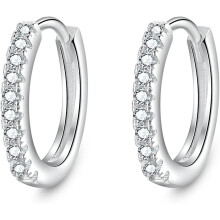 925 Sterling Silver Small Hoop Earrings Cartilage Leaves Tragus Lightweight Hoops for Women -12mm