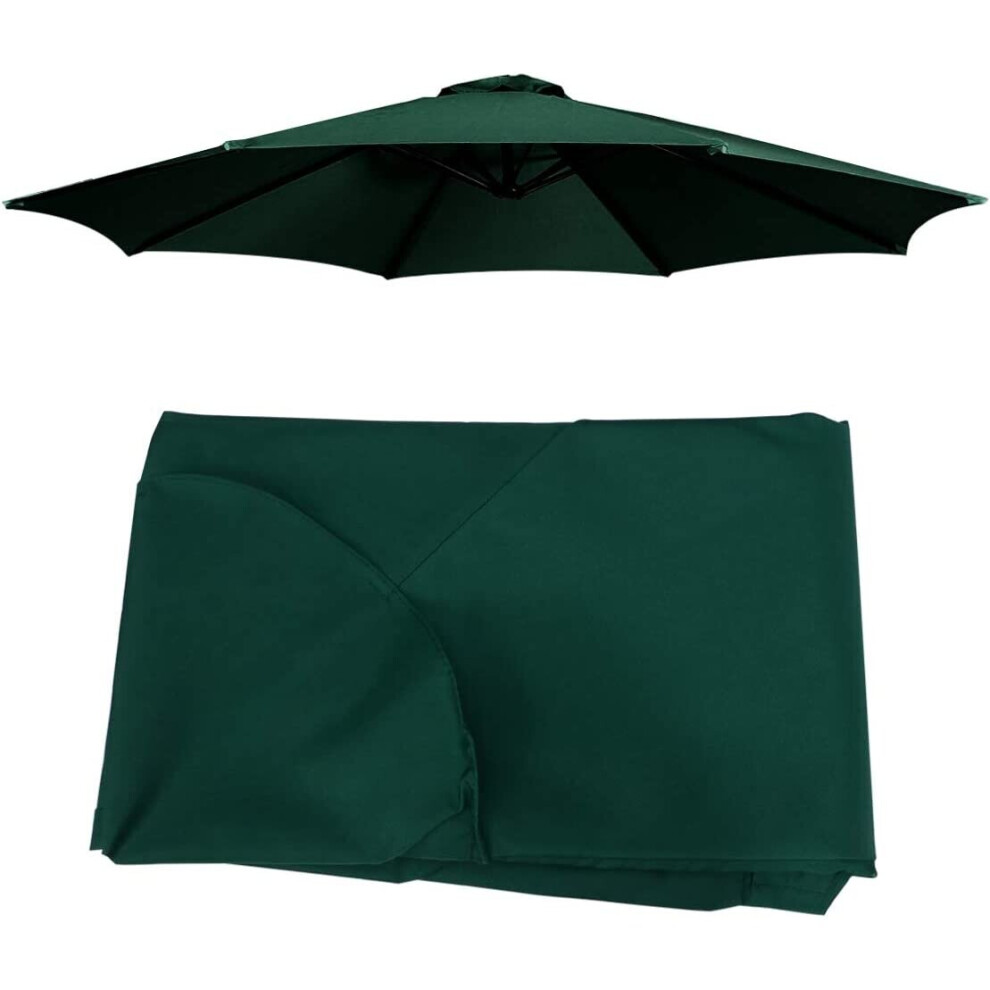 3M 8 Ribs (Canopy Only) Outdoor Table Swing Chair Sun Shade Replacement For Umbrella (Dark Green)