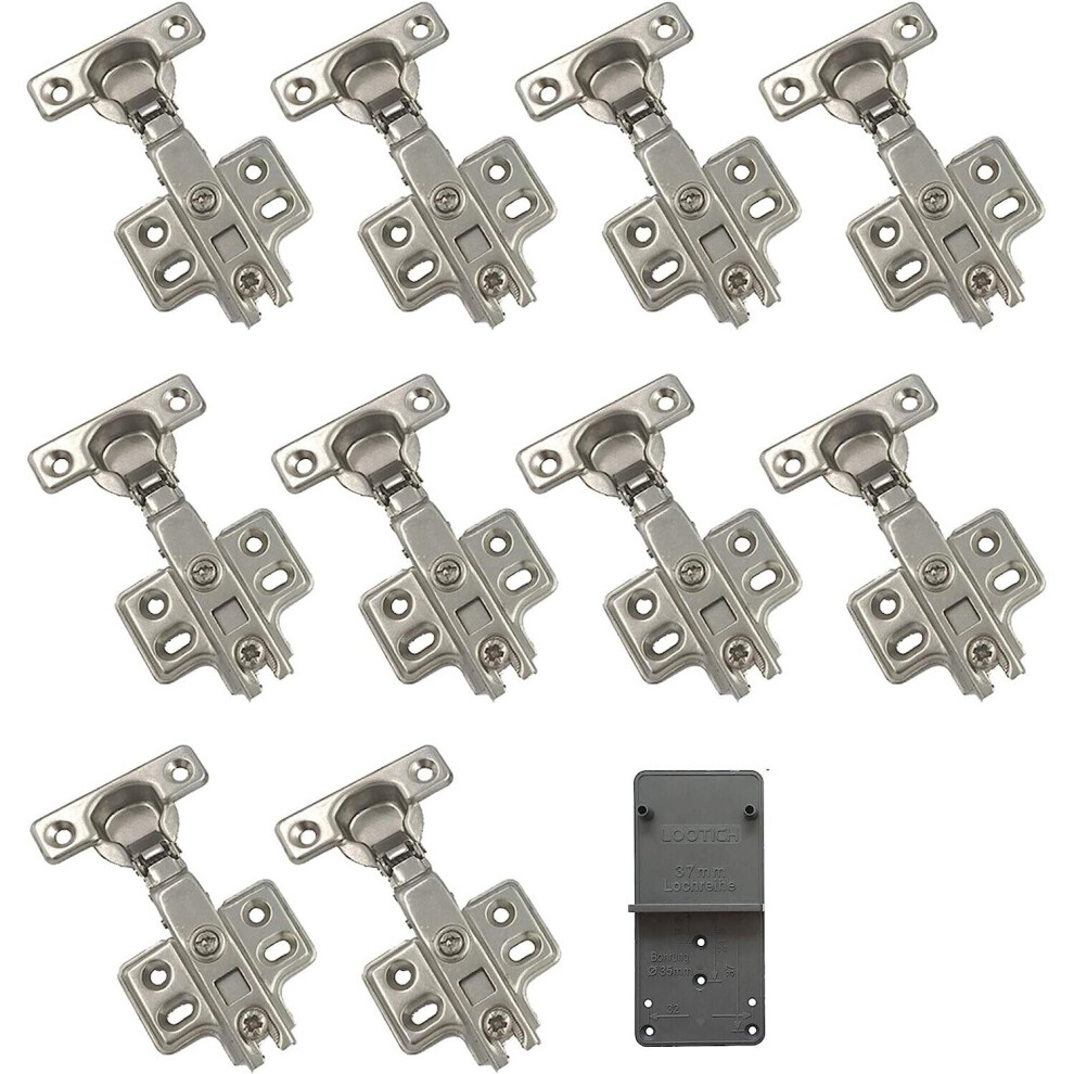 90 Degree Full Overlay 26mm Soft Close Mini Hinges with Hydraulic Damper Self Closing Damper Hinge for Door Cabinets Pack of 10