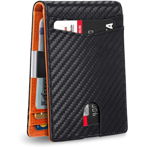 Wallet for Men Slim Larger Capacity with 12 Slots RFID Blocking Men's Wallet Minimalist Front Pocket Bifold Leather with ID