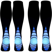 pairs of compression socks/stockings for men and women. Speed Recovery BEST Graduated Athletic Fit for Travel, L-XL Blue