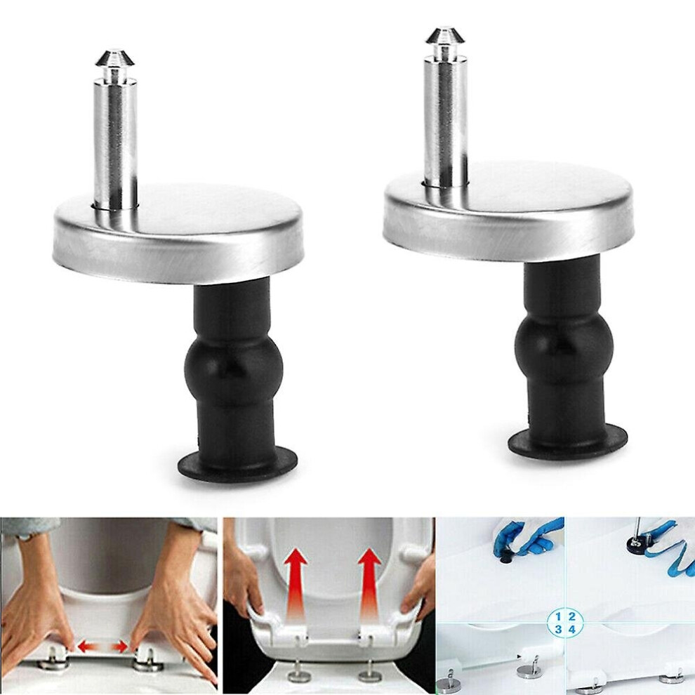 2pcs Top Fix Wc Toilet Seat Hinge Fittings Quick Release Hinges Screw Kit