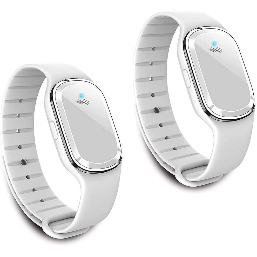 2-pack Ultrasonic Mosquito Repellent Bracelet Watch, Usb Rechargeable