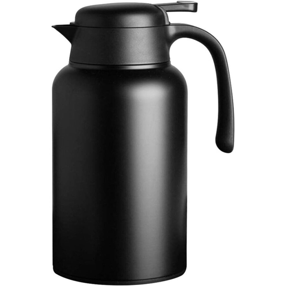 Thermos 2.0L, Stainless Steel Thermal Carafe, 24H Cold Hot Retention (Black)