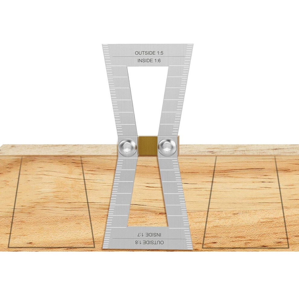 Dovetail Marker, Hand Cut Wood Joint Gauge Dovetail Guide Tool, Dovetail Template Sizes 1:5-1:6 And 1:7-1:8 For Woodworking - Silver
