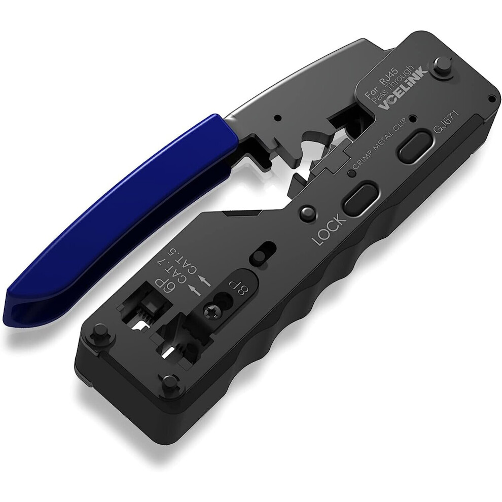 GJ671BL RJ45 Crimping Tool for CAT5/CAT5E/CAT6/CAT6A/CAT7 Network Connector RJ45 Network Plug Crimp and Telephone Socket 6P