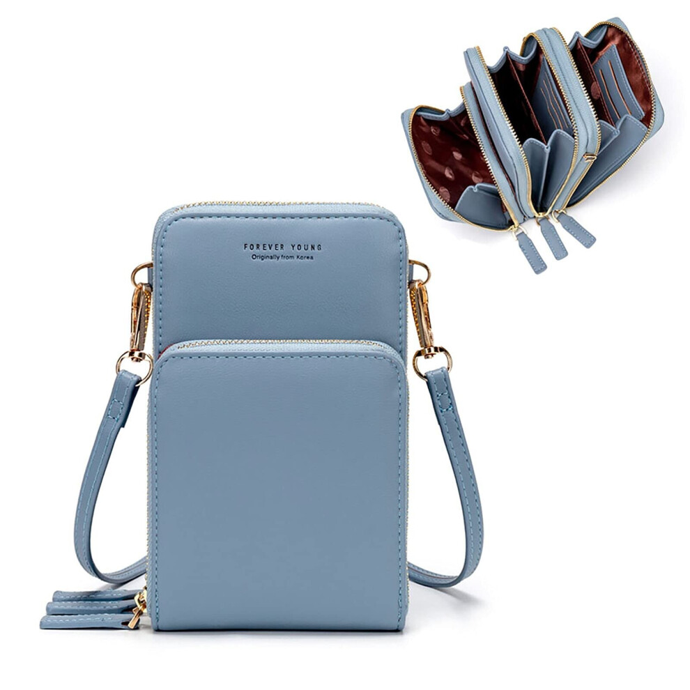 Small Crossbody Cell Phone Purse for Women, Mini Messenger Shoulder Handbag Wallet with Credit Card Slots