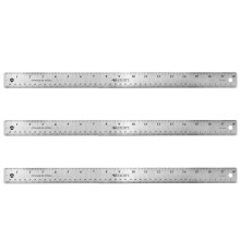 Westcott 17144 Edelstahl-Metalllineal mit rutschfester Korkbasis 18 im 3er-Pack