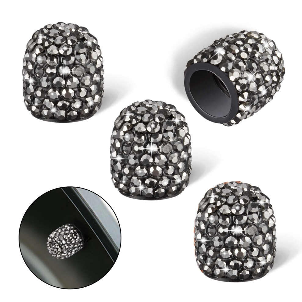 WINKA Valve Stem Caps  Handmade Crystal Diamond Rhinestone Fashion Stem Valve Caps Auto Car Accessories 4pcs Silver-image-OPC-PFKVYBW-NEW