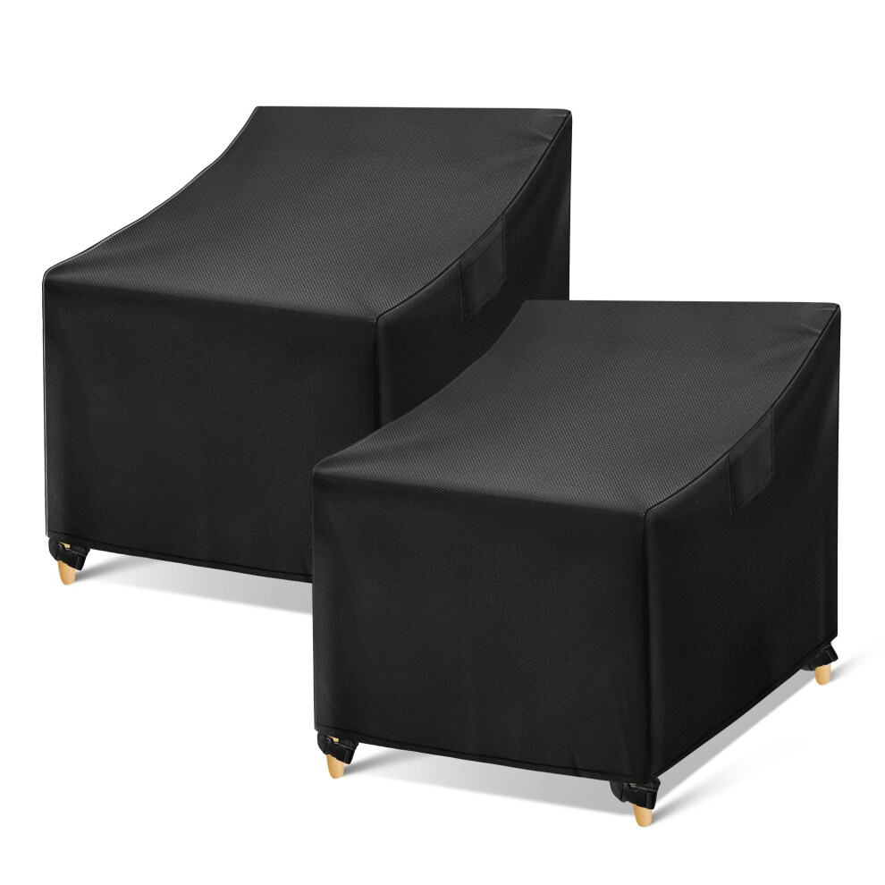 WLEAFJ Housses de chaise d'ext   rieur imperm   ables noires pour meubles de jardin, housses de canap    de jardin en osier robustes, lot de 2