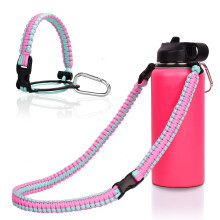 Wongeto Paracord-h?ndtag med skulderrem Kompatibel med vandflasker med bred mund 12 oz - 64 oz (Ikke kompatibel med The New Hydro Flask 2.0) Flas