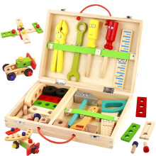 Holzspielzeug Kinder-Werkzeugset Lernspielzeug Montessori f r 3 4 5 Jungen M dchen Geschenke Kleinkind-Werkzeugset Konstruktionsspielzeug