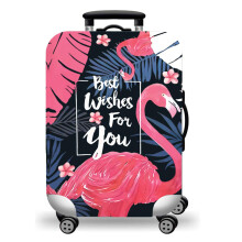 WUJIAONIAO Reisbagagehoes Bagagekofferbeschermer Geschikt voor bagage van 18-32 inch (S (voor bagage van 18-20 inch) Vintage Flamingo)