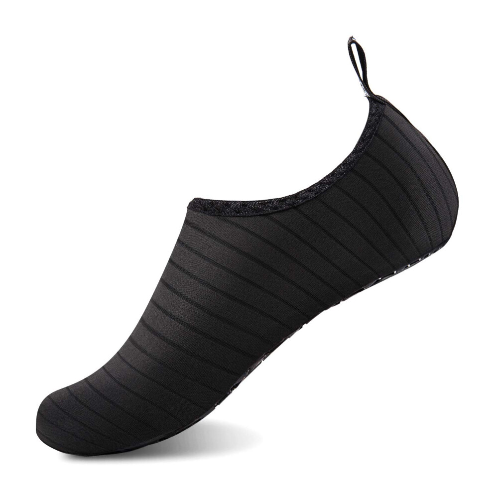 YALOX Water Shoes Womens Mens Outdoor Beach Swimming Aqua Socks Quick-Dry Barefoot Shoes Surfing Yoga Pool Exercise(Black 3839EU)