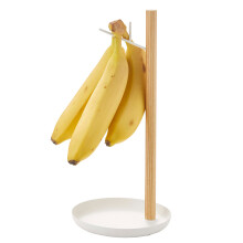 Support à bananes - YAMAZAKI - Tosca 2411 - Métal laqué - Bois de hêtre - 28 x 13 x 13 cm