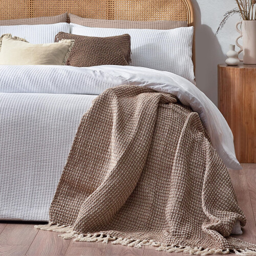 Yard Chunky Cotton Waffle Duvet Set (King) (White) 2