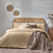Yard Chunky Cotton Waffle Duvet Set (King) (Linen)