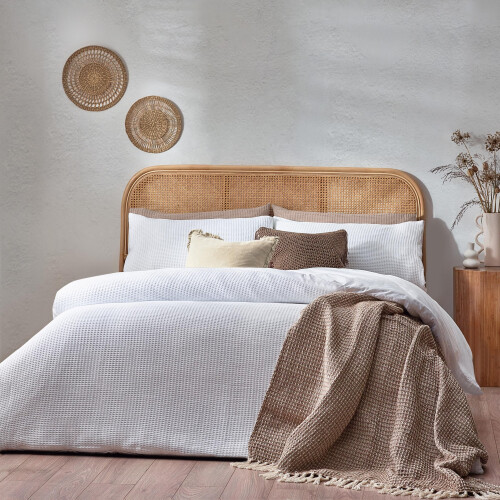 Yard Chunky Cotton Waffle Duvet Set (King) (White)