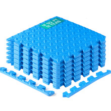 Yes4All in elkaar grijpende vloermatten met rand - Foam Gym vloermatten met EVA in elkaar grijpende tegels (12 vierkante voet - Blauw - 12 tegels)
