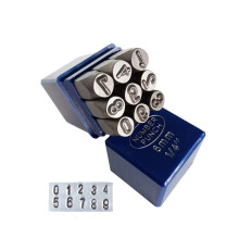 YKLP 1/4"""" Metalen Nummer Stempels Set 6mm Staal Nummer Punch DIY Tool voor Leer Messing Aluminium Zacht Staal 9 Stuks (0-9)
