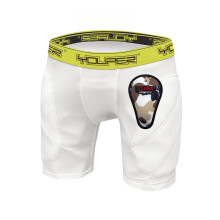Youper Boys Youth vadderade skjutshorts med mjuk skyddande atletisk kopp fr baseballfotboll lacrosse (White X-Small)