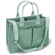 ZHMO Large Canvas Tote Bag for Women with Pockets - Laptop, Work, Travel Satchel, Crossbody Purse, Shoulder Tote TQ1-4
