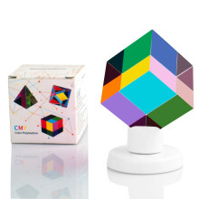 Zhuochimall Cmy Color Cube med roterende stativ 2,0 tommer (50 mm) akrylprism Cmycube med basis Office Desk Decoration Toys Science and Education