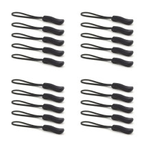 Ritstrekkers 20PCS Verbeterde ritssluiting Premium zwarte ritssluiting Vervanging Ritslabel Tags Koordverlenging Fixer voor bagage, rugzakken, jassen