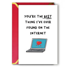 Ziwenhu Funny Internet Dating Card voor nieuwe vriend Leuke verjaardagskaart voor vriendin Happy 1 Year Anniversary Card Valentijnsdag Cadeau voor ma