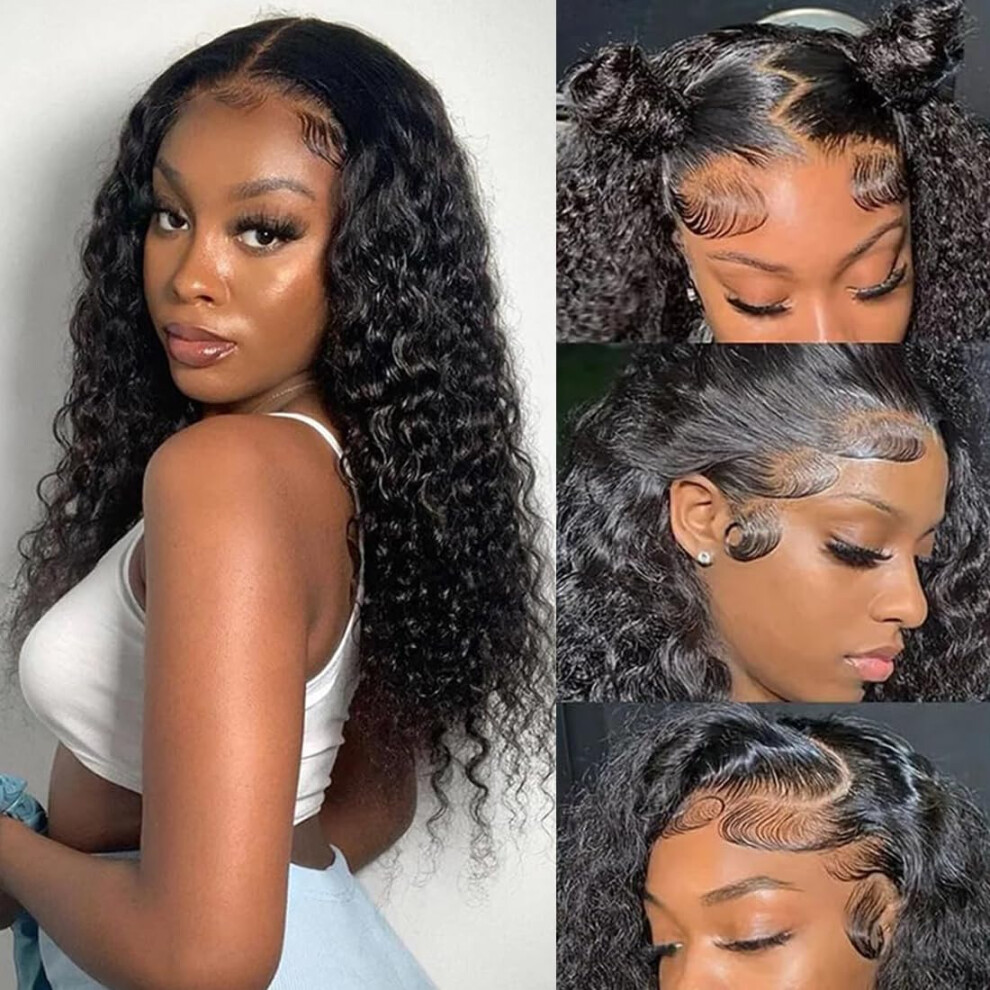 Zumuer Unisex Not,Specified 22 Inch 13X6 Deep Wave Lace Front Wigs Human Hair Deep Wave Frontal Wig 13X6 Hd Lace Front Wigs Human Hair Pre Plucked With Baby Hair Virgin Hu