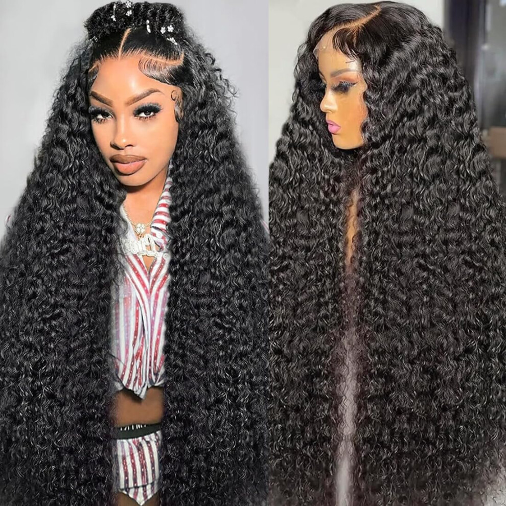 Zumuer Unisex Not,Specified 32 Inch 13X6 Deep Wave Lace Front Wigs Human Hair Deep Wave Frontal Wig 13X6 Hd Lace Front Wigs Human Hair Pre Plucked With Baby Hair Virgin Hu