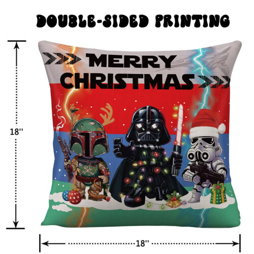 Capa de Almofada Temática Star Wars para Natal, Capa de Almofada Dar-t-h-Vader 1