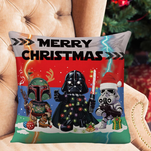 Capa de Almofada Temática Star Wars para Natal, Capa de Almofada Dar-t-h-Vader 2