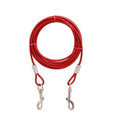 Rostfritt stl Pet Dog Tie Out Cable - Double Head Dog Leash Camping Outdoor Tie -Out Cable fr medelstora stora husdjurshundar (5 m/16ft rd)