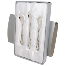 Stephan Baby Keepsake 3-teiliges versilbertes Ftterset in satinierter Geschenkbox