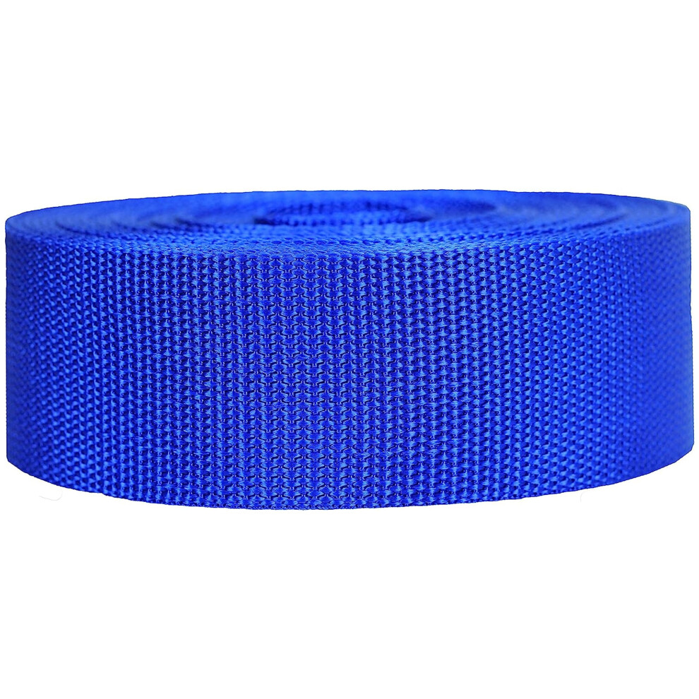 Strapworks Heavyweight Polypropylene Webbing - Heavy Duty Poly Strapping for Outdoor DIY Gear Repair  2 Inch x 10 Yards - Royal Blue