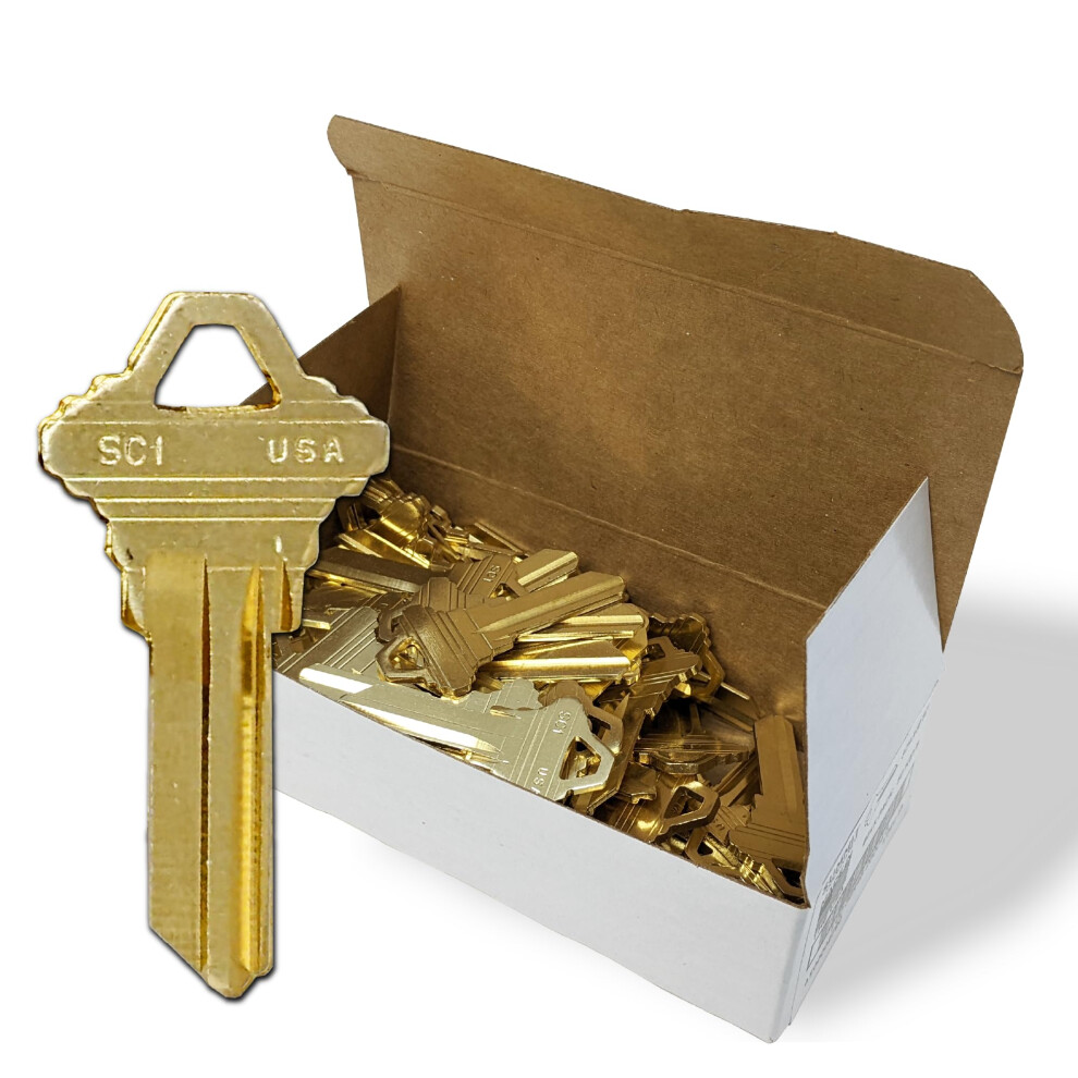 CléS Brutes Schlage SC1 En Laiton De Qualité SupéRieure De Summit Doorware | CléS Brutes Pour Usage Domestique Et Professionnel | 50 CléS Brutes-image